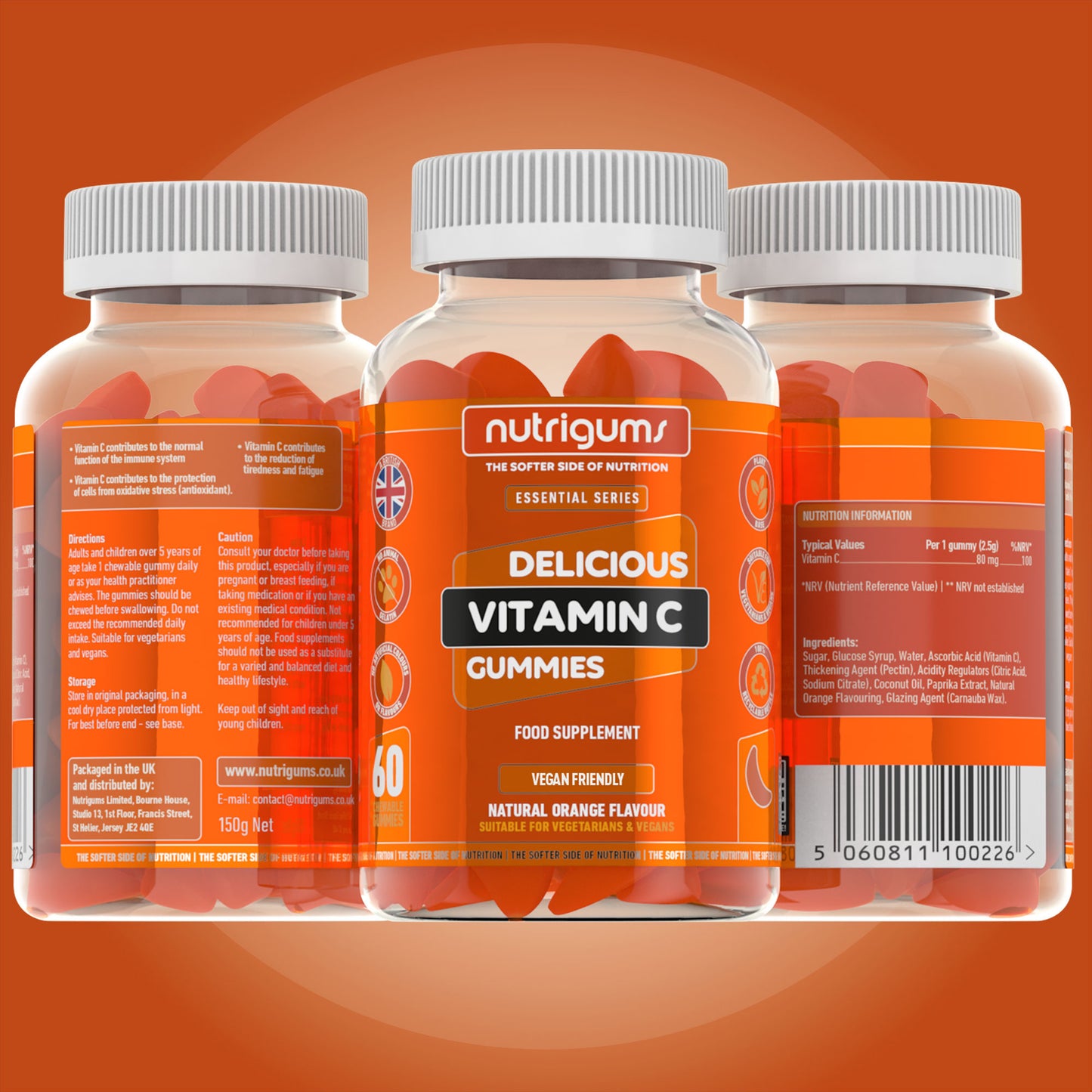 Vitamin C 80mg Orange Flavour - 60 Vegan Gummies