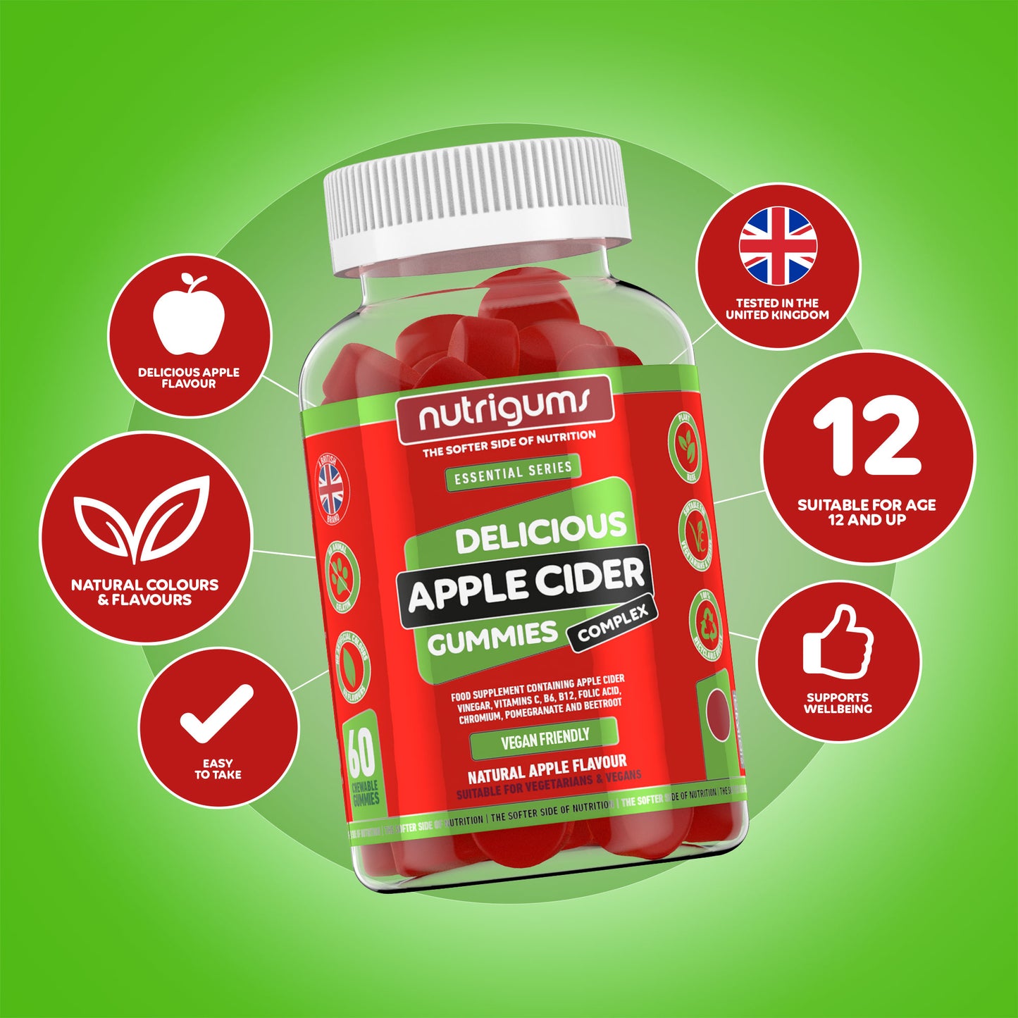 Apple Cider Complex Apple Flavour - 60 Vegan Gummies