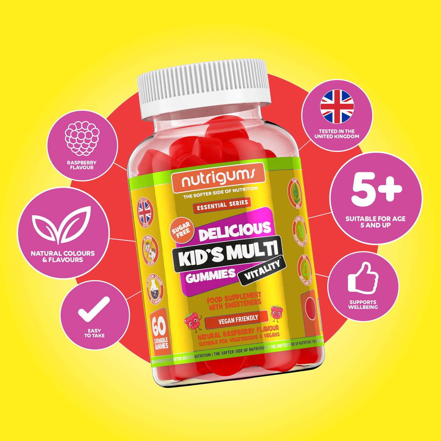 Kid's Multi Vitality Sugar Free 60 Vegan Gummies