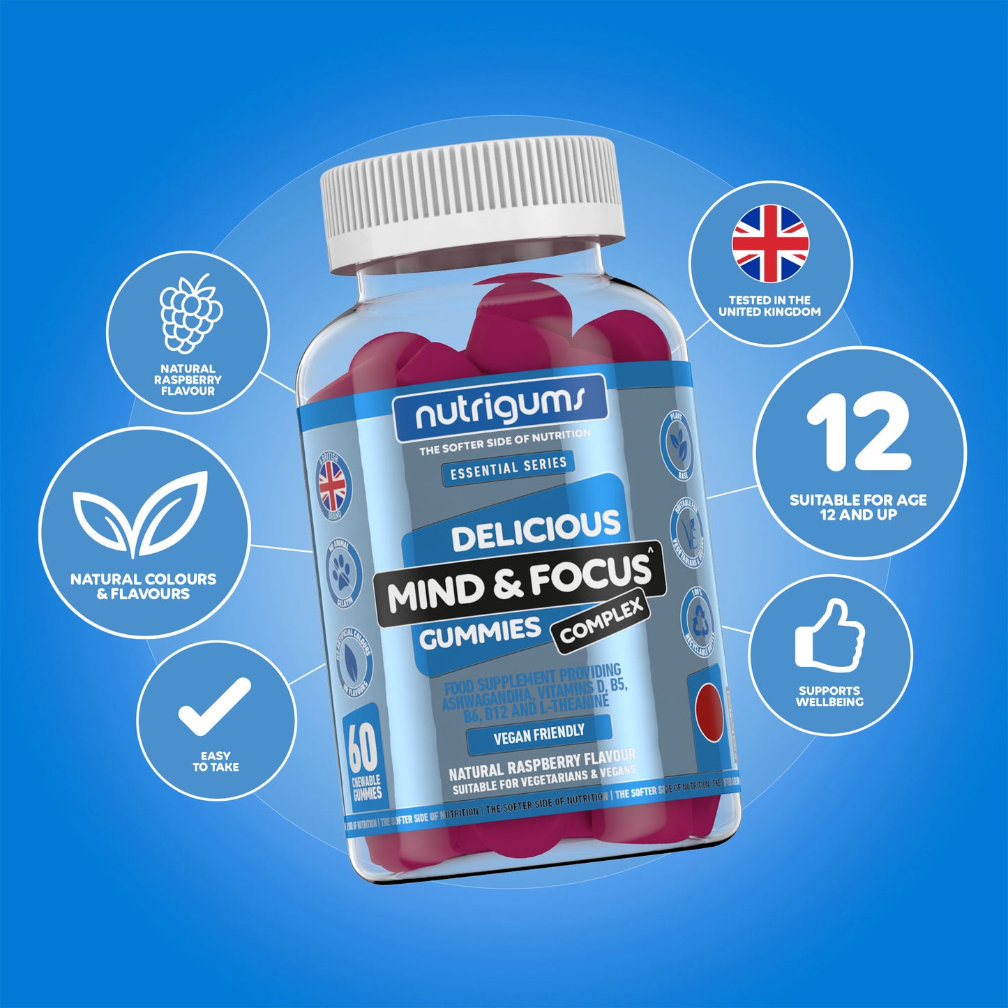 Mind and Focus Ashwagandha - 60 Vegan Gummies