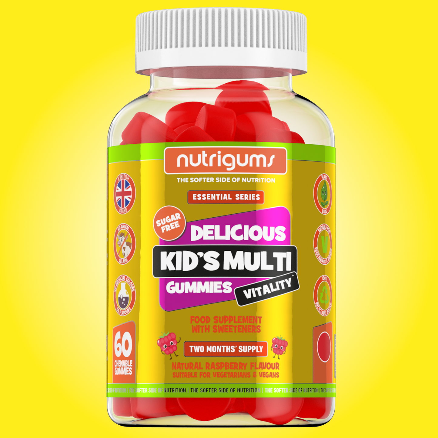 Kids Multi Vitality Sugar Free 60 Vegan Gummies