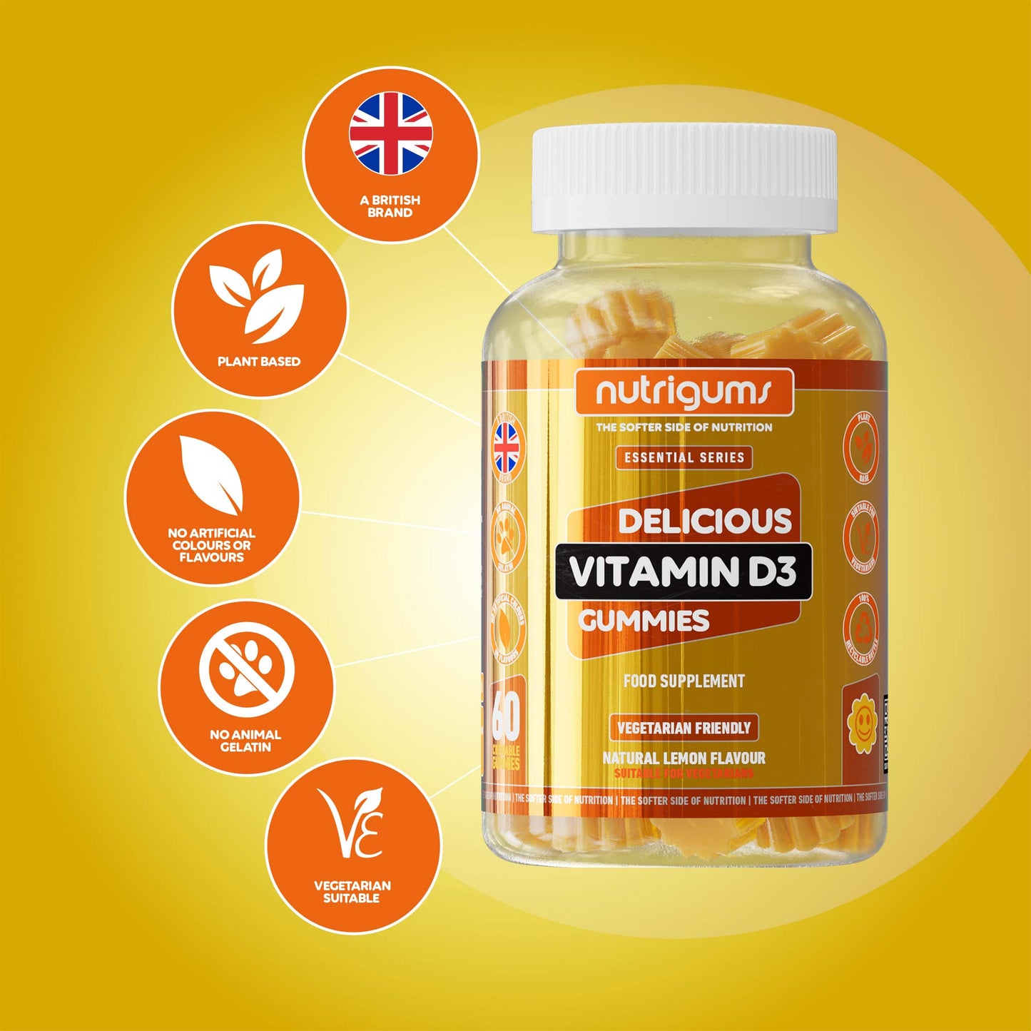 Vitamin D3 1000iu - Lemon Flavour - Vegetarian