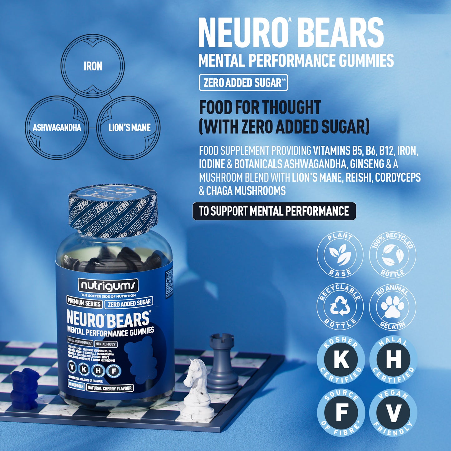 Neuro Bears (Brain) - Dark Cherry Flavour - No Added Sugar