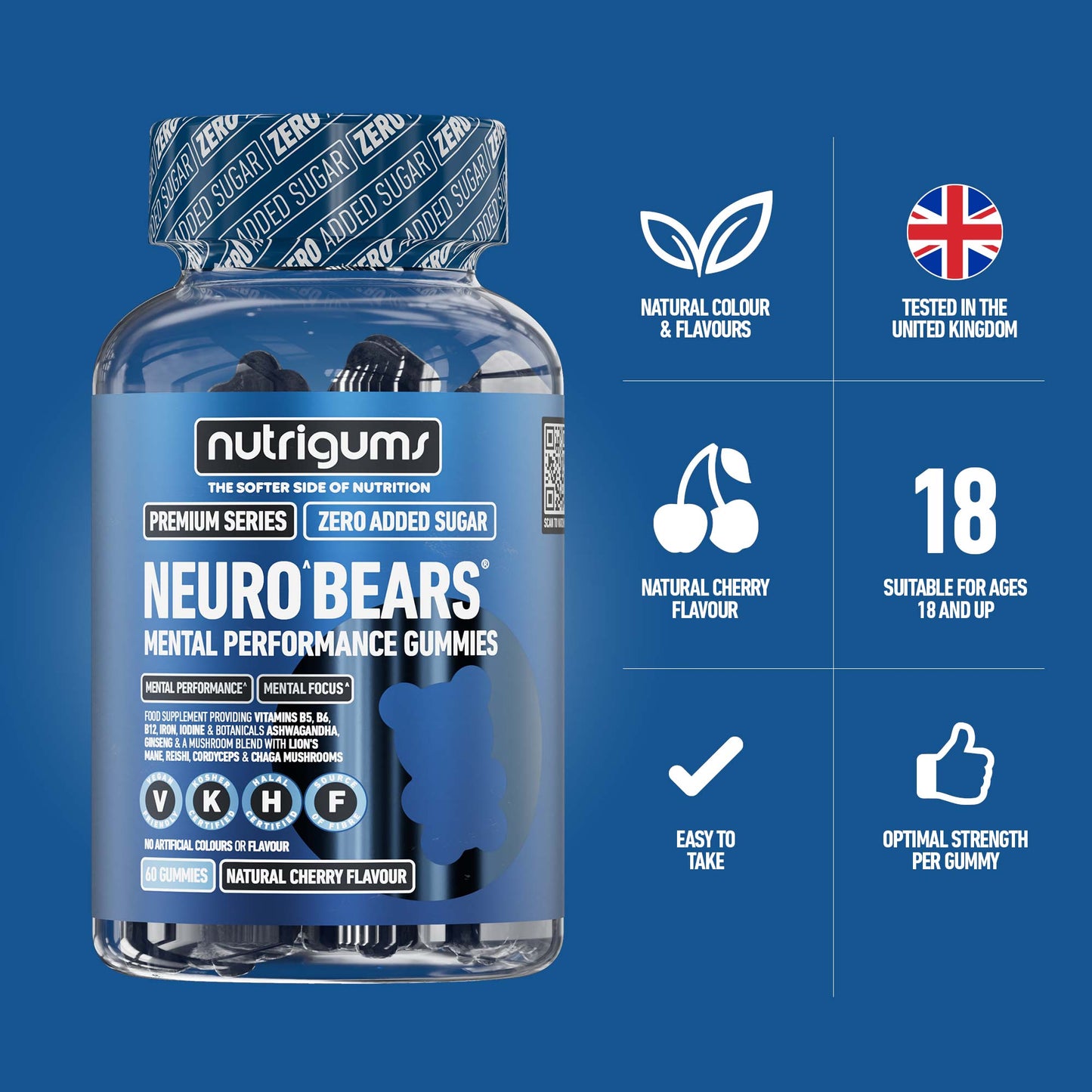 Neuro Bears (Brain) - Dark Cherry Flavour - No Added Sugar