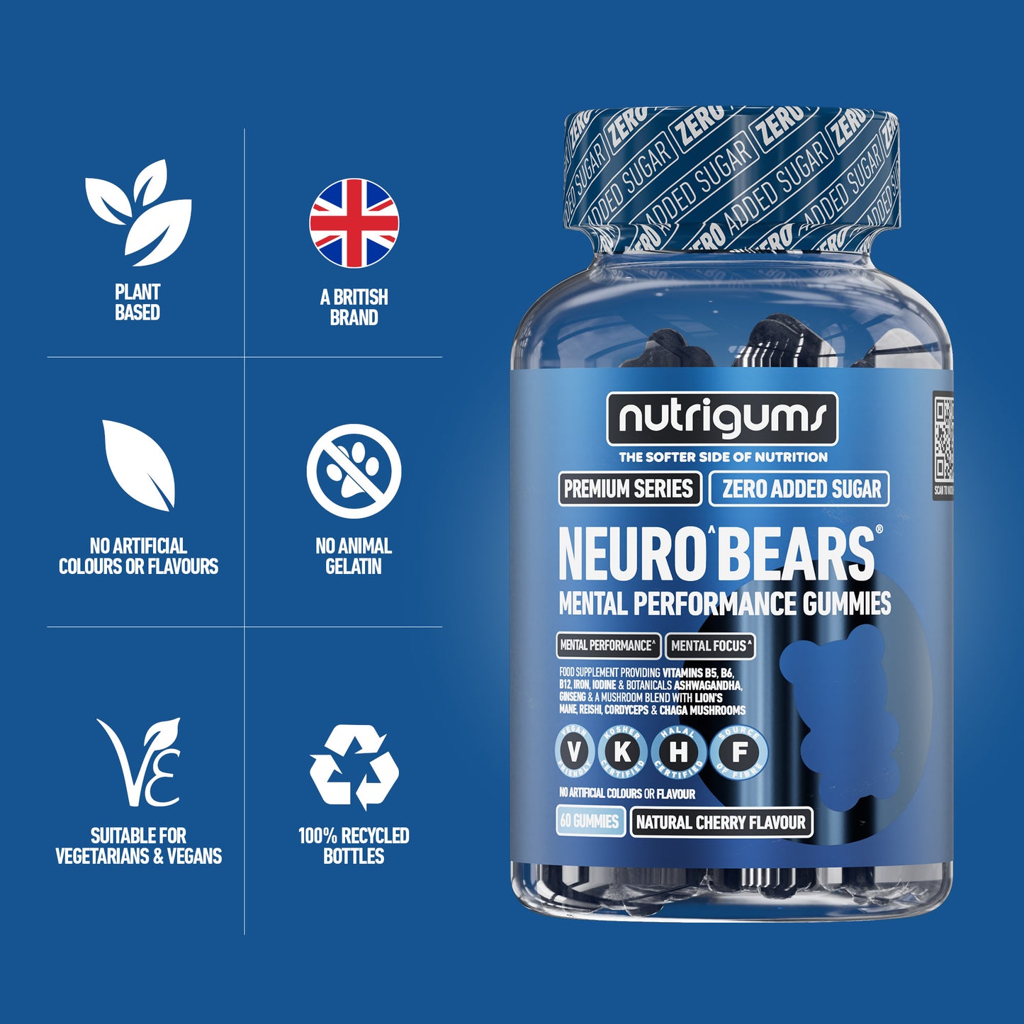 Neuro Bears (Brain) - Dark Cherry Flavour - No Added Sugar