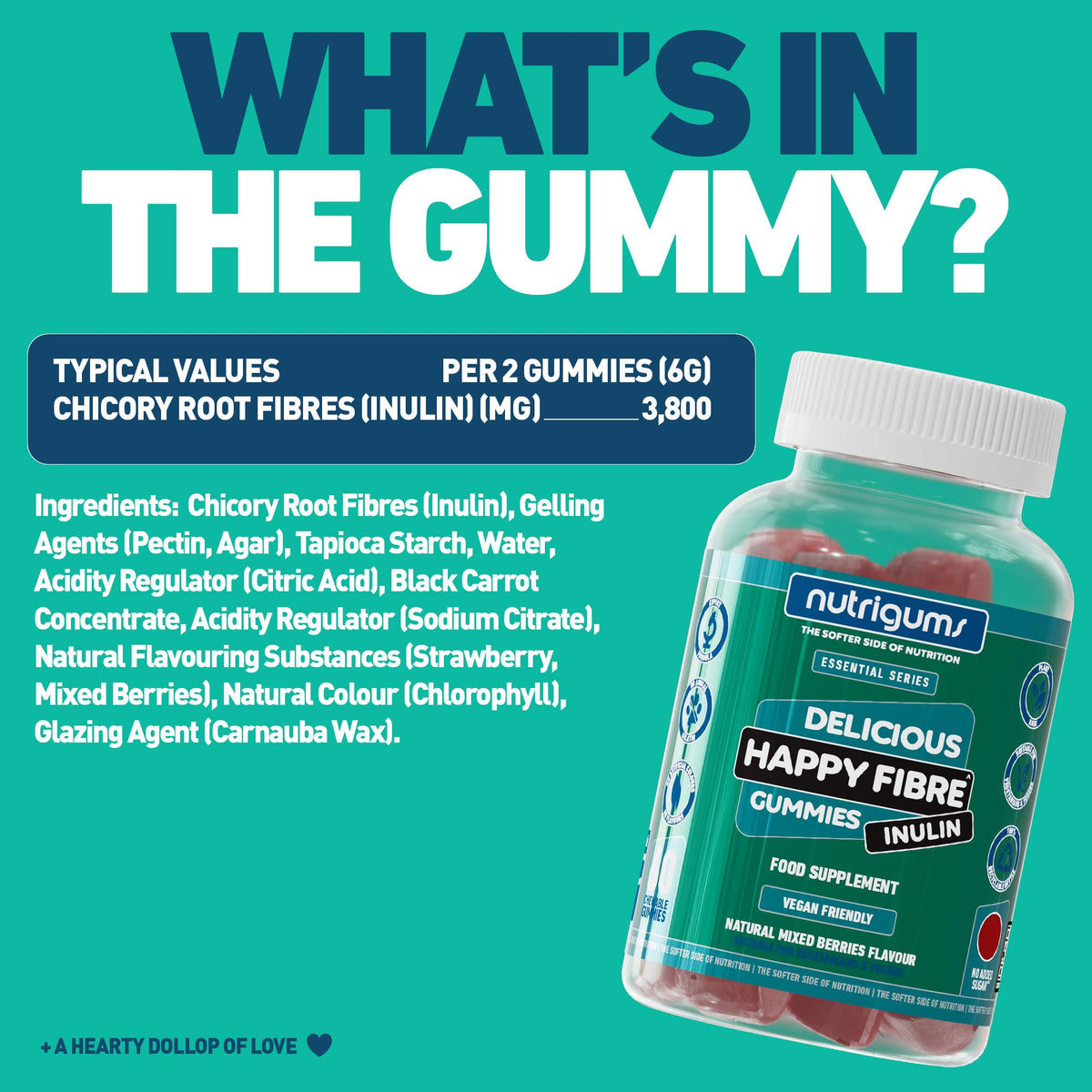 Happy Fibre (Inulin) - Mixed Berries Flavour
