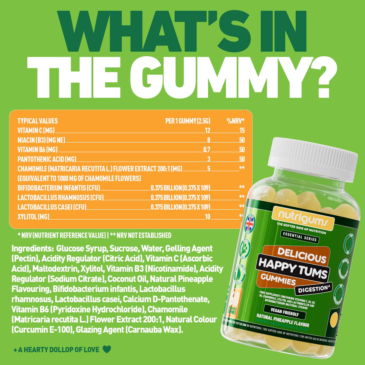 Happy Tums® Digestion Complex – Pineapple Flavour