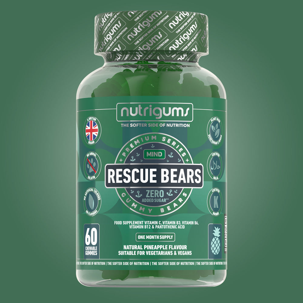 Rescue Bears (Stress & Anxiety) No Added Sugar Pineapple Flavour - 60 Vegan Gummies
